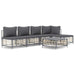 6 Piece Garden Lounge Set with Cushions Anthracite Poly