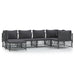 6 Piece Garden Lounge Set with Cushions Anthracite Steel