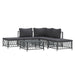 6 Piece Garden Lounge Set with Cushions Anthracite Steel