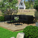 6 Piece Garden Lounge Set with Cushions Black Pvc Anpko
