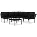 6 Piece Garden Lounge Set with Cushions Black Pvc Anpko