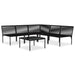 6 Piece Garden Lounge Set with Cushions Black Pvc Anpnn