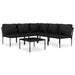 6 Piece Garden Lounge Set with Cushions Black Pvc Anpnn