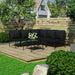 6 Piece Garden Lounge Set with Cushions Black Pvc Anpnn