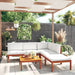 6 Piece Garden Lounge Set with Cushions Cream Solid Acacia