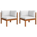 6 Piece Garden Lounge Set with Cushions Cream Solid Acacia