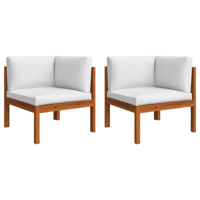 6 Piece Garden Lounge Set with Cushions Cream Solid Acacia