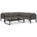 6 Piece Garden Lounge Set with Cushions Poly Rattan