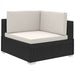 6 Piece Garden Lounge Set with Cushions Poly Rattan Black