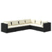 6 Piece Garden Lounge Set with Cushions Poly Rattan Black