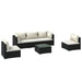 6 Piece Garden Lounge Set with Cushions Poly Rattan Black