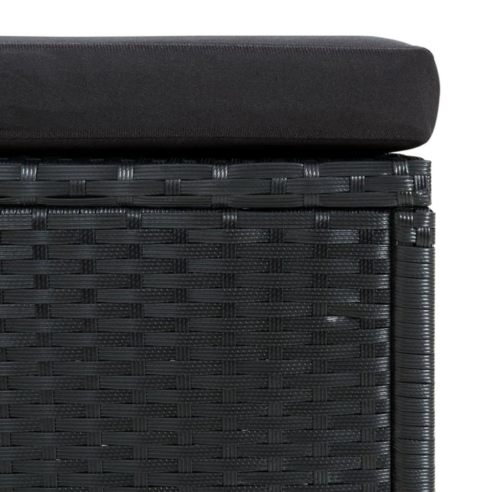 6 Piece Garden Lounge Set with Cushions Poly Rattan Black