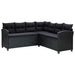 6 Piece Garden Lounge Set with Cushions Poly Rattan Black
