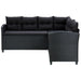 6 Piece Garden Lounge Set with Cushions Poly Rattan Black