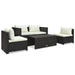 6 Piece Garden Lounge Set with Cushions Poly Rattan Brown