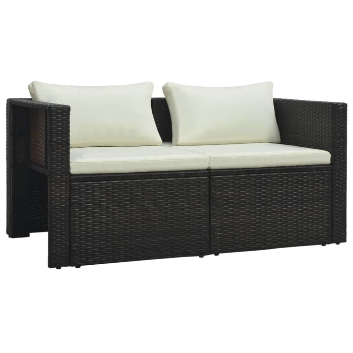 6 Piece Garden Lounge Set with Cushions Poly Rattan Brown