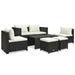 6 Piece Garden Lounge Set with Cushions Poly Rattan Brown