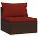 6 Piece Garden Lounge Set with Cushions Poly Rattan Brown