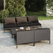 6 Piece Garden Lounge Set with Cushions Poly Rattan Dark