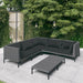 6 Piece Garden Lounge Set with Cushions Poly Rattan Dark