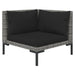 6 Piece Garden Lounge Set with Cushions Poly Rattan Dark