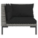 6 Piece Garden Lounge Set with Cushions Poly Rattan Dark