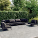 6 Piece Garden Lounge Set with Cushions Poly Rattan Dark