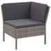 6 Piece Garden Lounge Set with Cushions Poly Rattan Grey