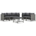 6 Piece Garden Lounge Set with Cushions Poly Rattan Grey