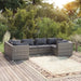 6 Piece Garden Lounge Set with Cushions Poly Rattan Grey