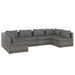 6 Piece Garden Lounge Set with Cushions Poly Rattan Grey