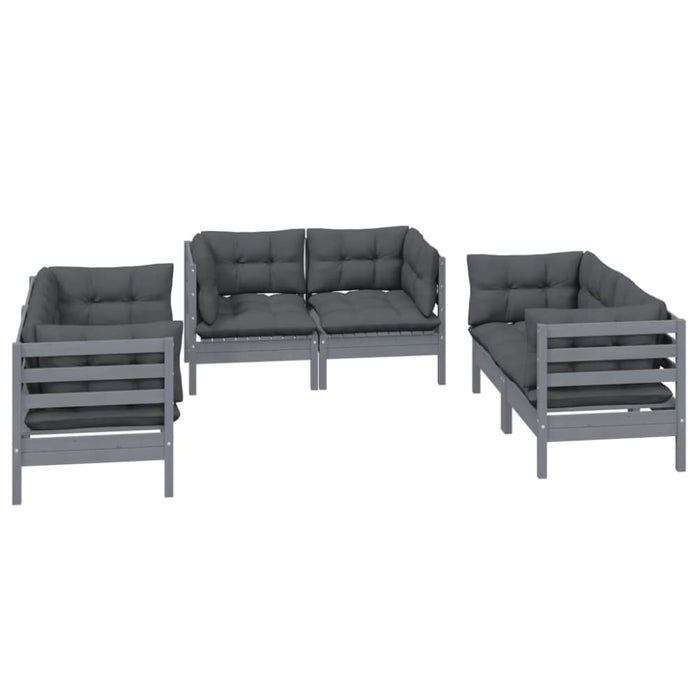 6 Piece Garden Lounge Set with Cushions Solid Pinewood