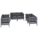 6 Piece Garden Lounge Set with Cushions Solid Pinewood