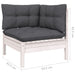 6 Piece Garden Lounge Set with Cushions White Pinewood