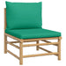 6 Piece Garden Lounge Set with Green Cushions Bamboo Toppoln