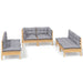 6 Piece Garden Lounge Set with Grey Cushions Solid Pinewood