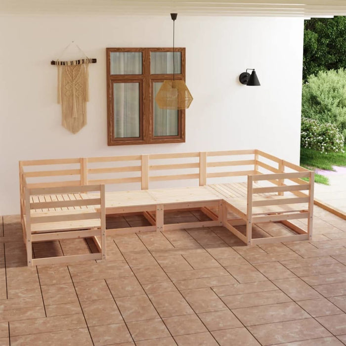 6 Piece Garden Lounge Set Solid Pinewood Tbilxtk