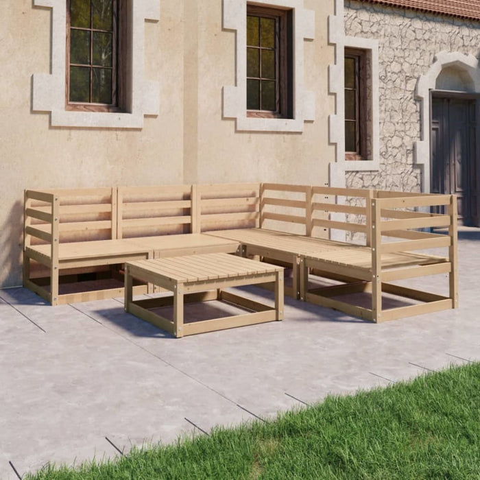 6 Piece Garden Lounge Set Solid Pinewood Tbipixk