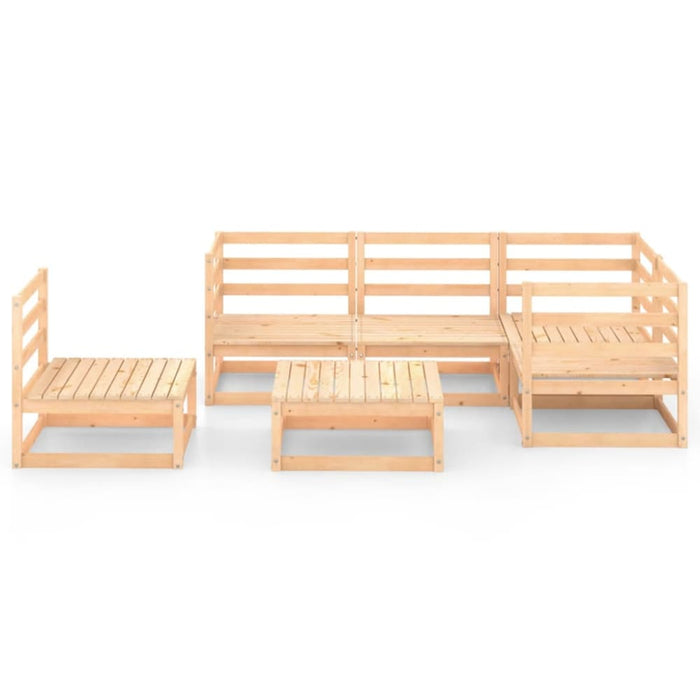 6 Piece Garden Lounge Set Solid Pinewood Tbippik