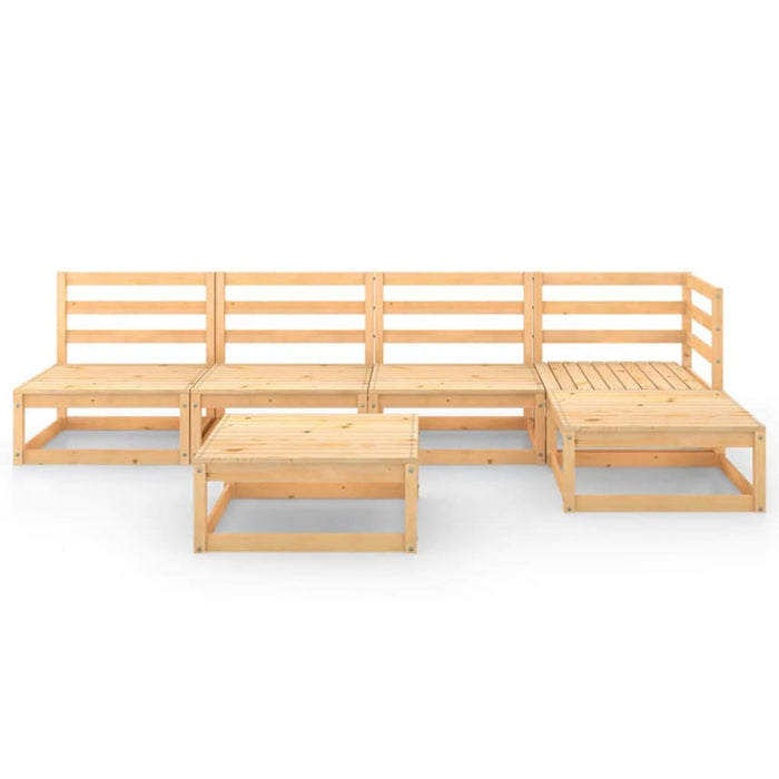 6 Piece Garden Lounge Set Solid Pinewood Tbippok