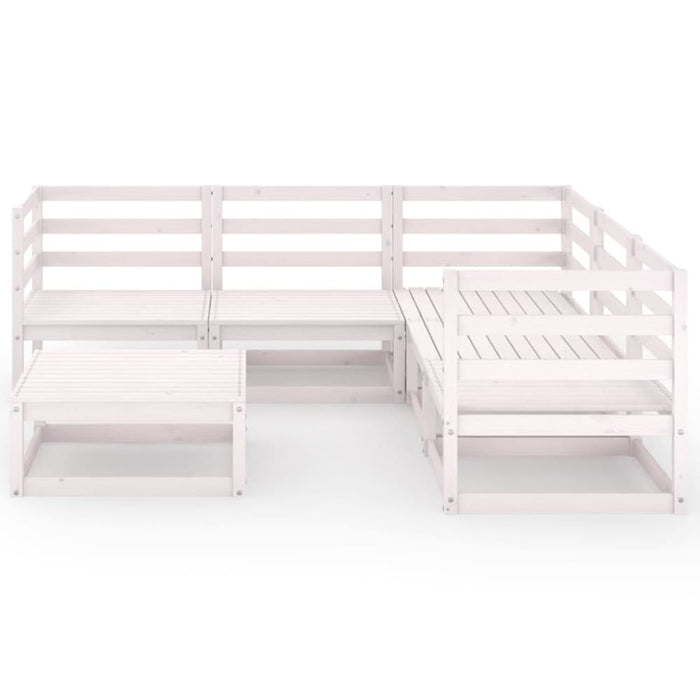 6 Piece Garden Lounge Set White Solid Pinewood Tbipitb