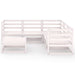6 Piece Garden Lounge Set White Solid Pinewood Tbipitb