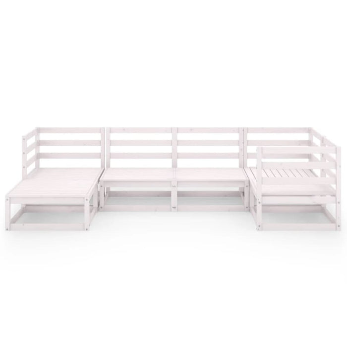 6 Piece Garden Lounge Set White Solid Pinewood Tbiplnp
