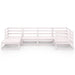 6 Piece Garden Lounge Set White Solid Pinewood Tbiplnp