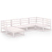 6 Piece Garden Lounge Set White Solid Pinewood Tbiplnp