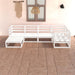 6 Piece Garden Lounge Set White Solid Pinewood Tbiplnp