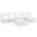 6 Piece Garden Lounge Set White Solid Pinewood Tbippab