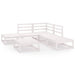 6 Piece Garden Lounge Set White Solid Pinewood Tbippbb