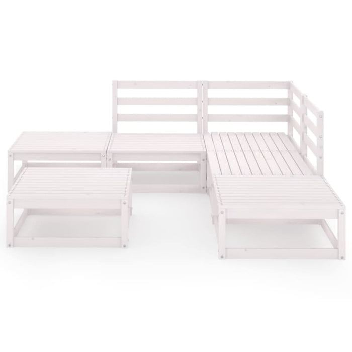 6 Piece Garden Lounge Set White Solid Pinewood Tbippbb