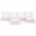 6 Piece Garden Lounge Set White Solid Pinewood Tbippxb